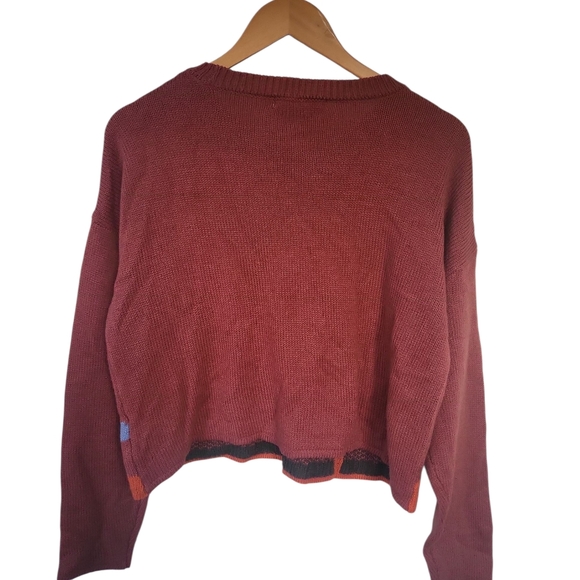 Madden NYC Desert Sunset Southwestern Knit Cropped Sweater XL - Picture 3 of 8